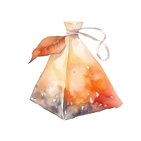 Premium AI Image | classic tea bag watercolor illustration on white background