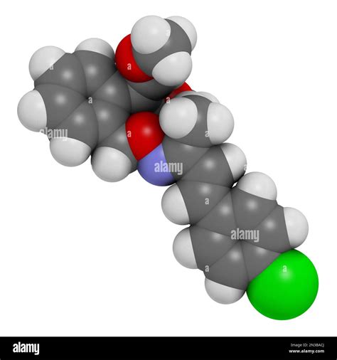 Enoxastrobin Fungicide Molecule 3d Rendering Atoms Are Represented As