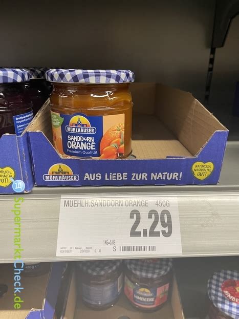 Mühlhäuser Konfitüre extra Sanddorn Orange Preis Angebote Kalorien