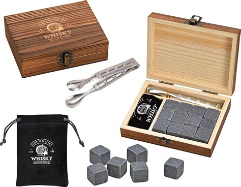 Woma Whisky Steine Set I K Hlw Rfel Aus Basalt Inkl Samtbeutel