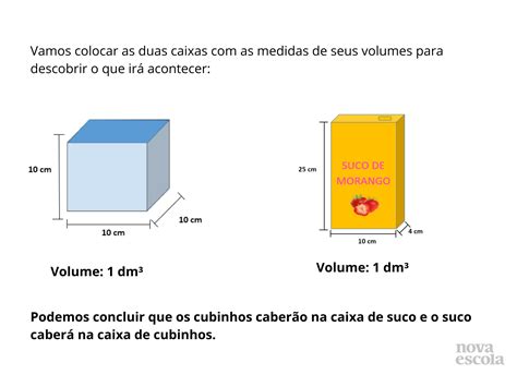 O que o volume tem a ver a capacidade Planos de aula 5º ano