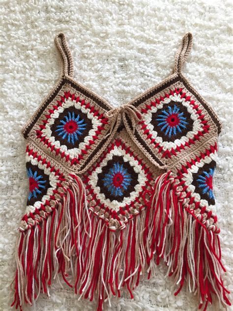 Bohemian Style Crochet Top Festival Crop Top Summer Festival Top Beach