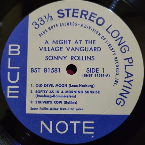 BLUE NOTE Sonny Rollins A Night At The Village Vanguard BST 81581 ジャズ