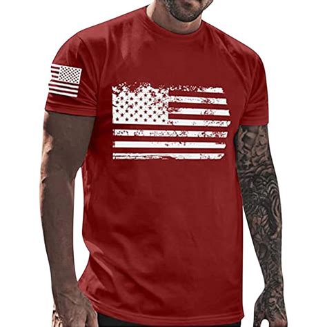 Lokdsa Clearance T Shirts For Man Mens American Flag Print T Shirts