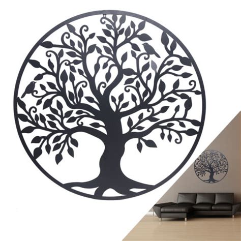 Metal Tree Of Life Hanging Wall Art Round Sculpture Tree Home Wall