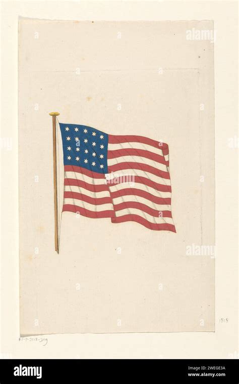 American Flag 1818 Anonymous 1818 1820 Print American Flag With