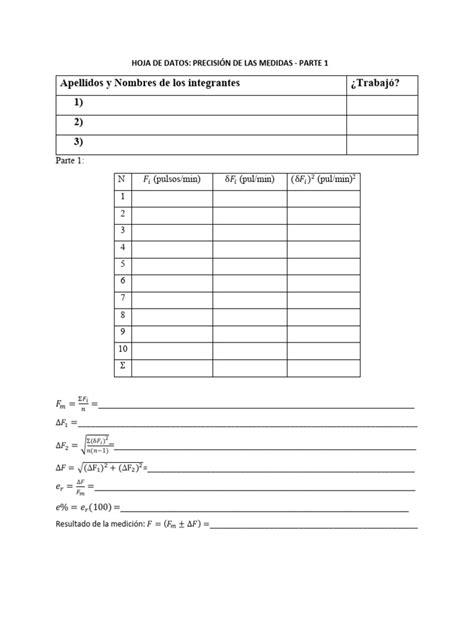 S01 S02 Lab 1 Precisión De Las Medidas Pdf Medición Exactitud