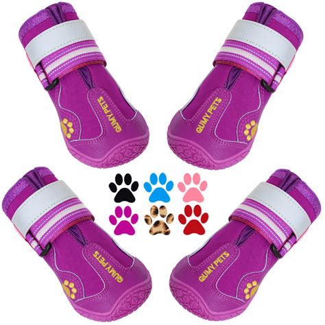 QUMY Dog Boots Waterproof Shoes for Large Dogs with Reflective Velcro ...