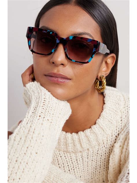 ChloÉ Eyewear Gayia Square Frame Tortoiseshell Recycled Acetate Sunglasses Net A Porter