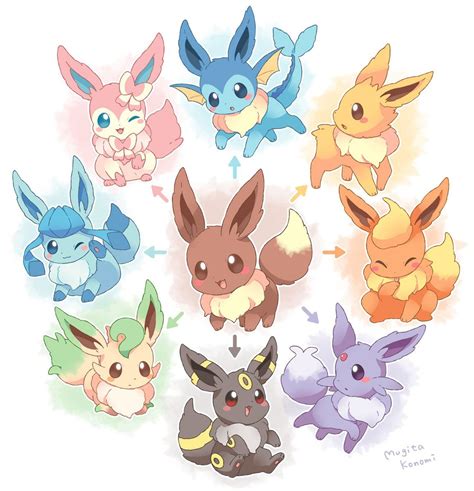 イラスト ポケモン ブイズ Eeveelutions Eeveelution イーブイ Eevee シャワーズ Vaporeon サンダース