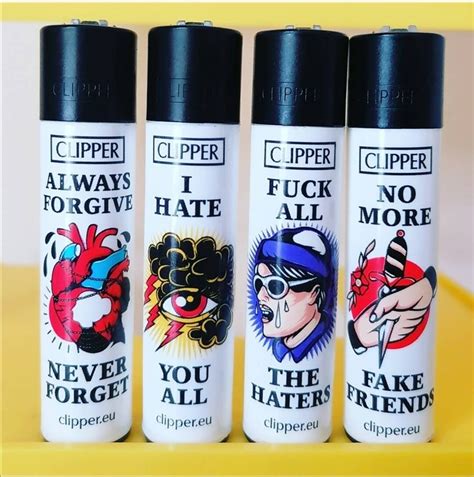 Clipper Lighters X4 Rare Cool Fake Friends Love Hate Smoke Etsy