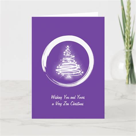 White Zen Christmas Tree Holiday Card Uk