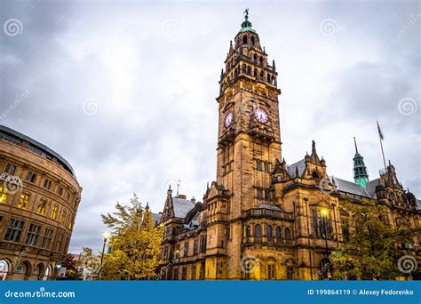 View of Sheffield City Council and Sheffield Town Hall in Autumn Stock ...