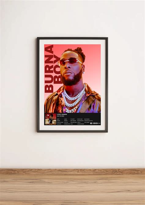 Burna Boy Poster High Quality Music Print A4 A3 Etsy Uk