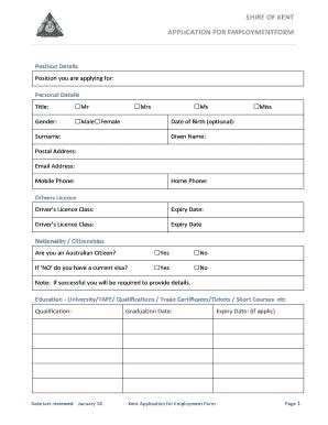 Fillable Online Shire Of Kent Fax Email Print Pdffiller