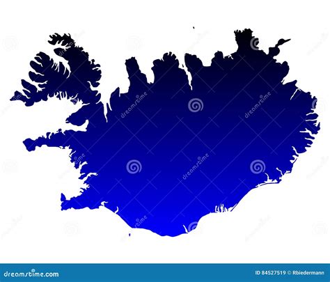 Kaart Van IJsland Vector Illustratie Illustration Of Ijsland 84527519