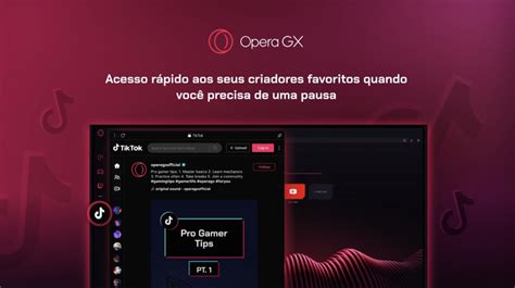 Opera GX adiciona TikTok à barra lateral do navegador