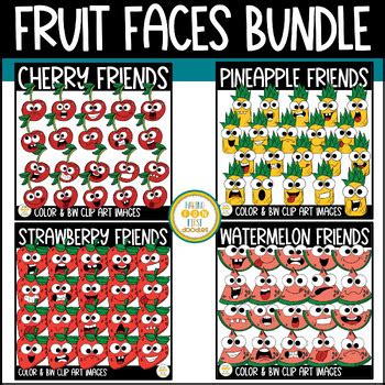 Fruit Themed Faces Clipart Face Friend Clip Art Bundle by Having Fun First