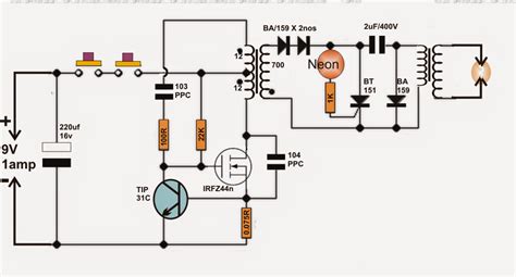 High Voltage Stun Gun Schematic Diagram Pin On Energia