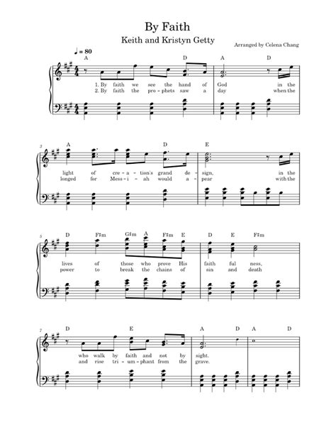 By Faith Keith And Kristyn Getty Sheet Music For Piano Solo