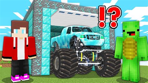 🤣mikey And Jj Found Diamond Biggest Garage Car Challenge In Minecraft