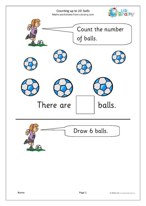 Counting Up To 10 Balls Counting Maths Worksheets For Later