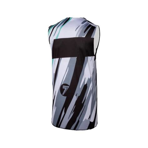 Maillot cross Seven Zero Blur Camo Over blanc noir aqua Équipement