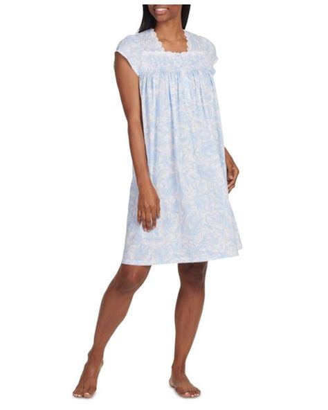 Miss Elaine Paisley Print Short Nightgown In Blue Lyst