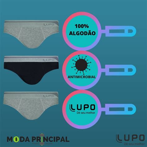 Kit 2 Cuecas Masculinas Lupo Slip 100 Algodão 00412 002 GOLD PAGE