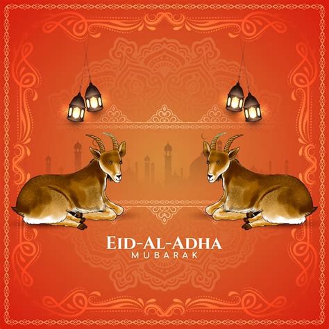 Free Vector Traditional Eid Al Adha Mubarak Islamic Festival