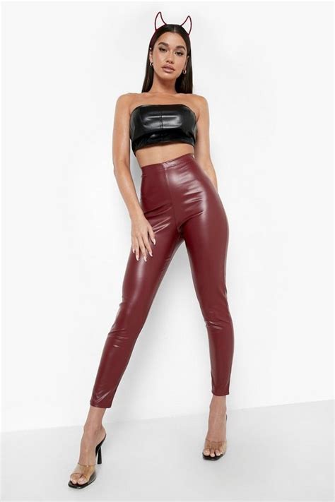 Vinyl High Waist Leggings Boohoo