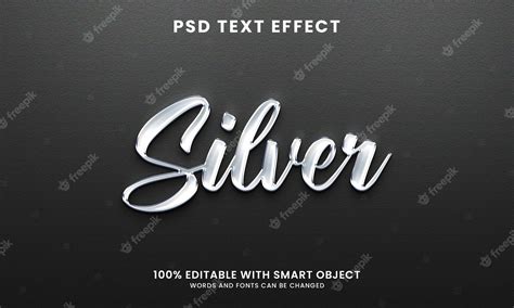 Premium Psd Silver Shiny 3d Text Effect