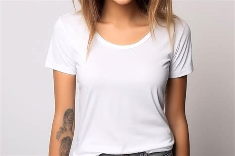 Mockup Camiseta Branca Feminina Vetores e Arquivos PSD Grátis para