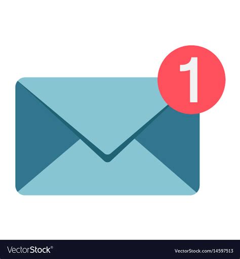 New Message Flat Icon Email And Website Button Vector Image