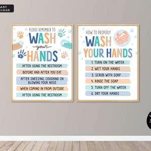 INSTANT DOWNLOAD Hand Washing Posters, Health Safety Prevention Posters ...