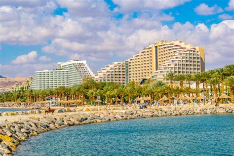 EILAT, ISRAEL, DECEMBER 30, 2018: Hotels in Israeli Holiday Resort ...