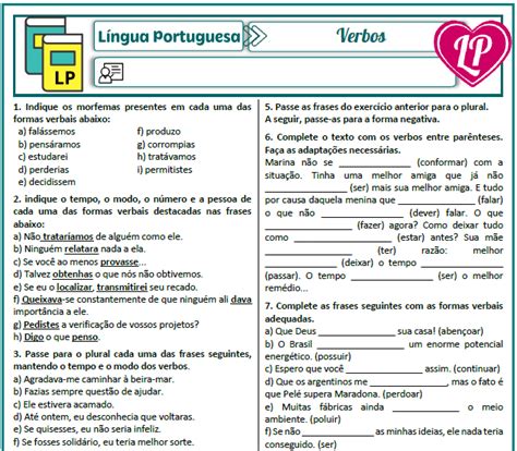 Vozes do verbo Exercícios 1 Lição Prática