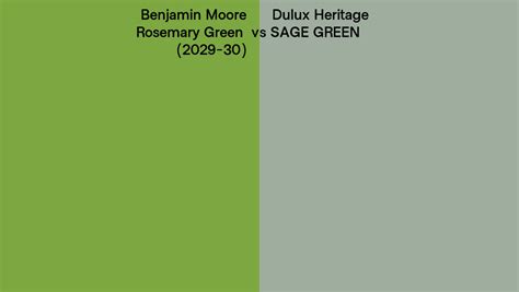 Benjamin Moore Rosemary Green 2029 30 Vs Dulux Heritage Sage Green Side By Side Comparison