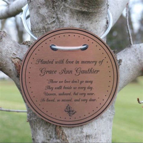 Tree Charm Tree Dedication Marker Tree Plaque Tree Tag Etsy Memory