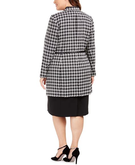 Kasper Plus Size Houndstooth Printed Topper Jacket Macys