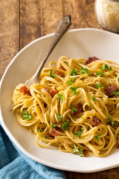 Spaghetti Carbonara Dinner For Two Homemade In The Kitchen