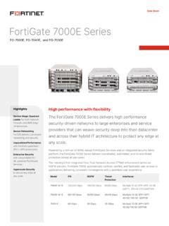 FortiGate 7000E Series Data Sheet Fortigate 7000e Series Data Sheet