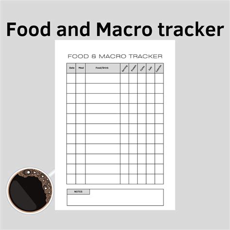 Food And Macro Tracker Macronutrient And Calorie Planner Daily Calorie Journal Printable Macro