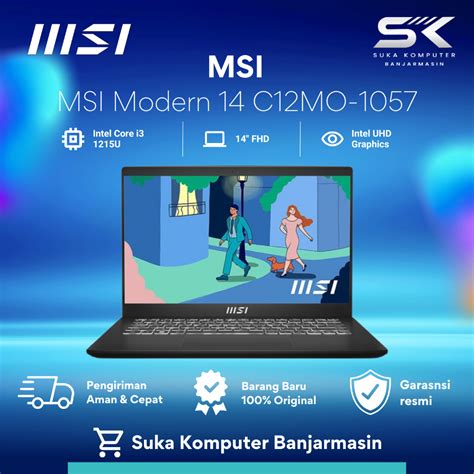 Jual MSI Modern 14 C12MO 1057 Core I3 1215U 8GB 512GB SSD W11 OHS