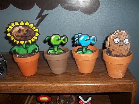 Pvz Perler Bead Plants In Planters Rplantsvszombies