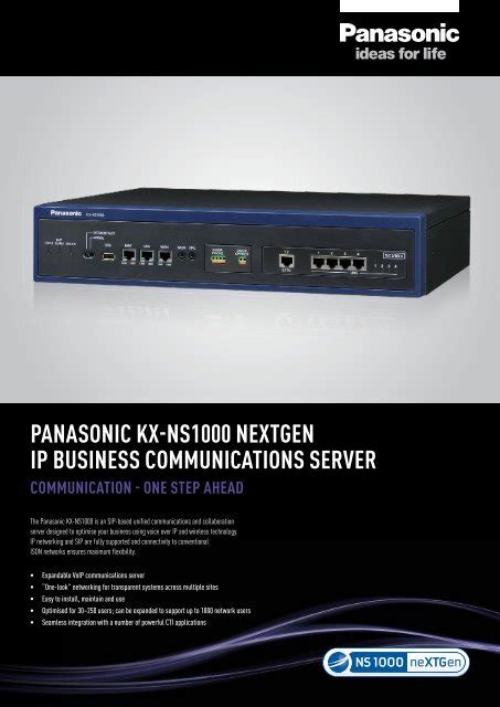 Panasonic Kx Ns1000 Nextgen Ip Business Communications Server