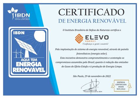 Selo Energia Renovável Empresa De Energia Limpa Elevo Energy