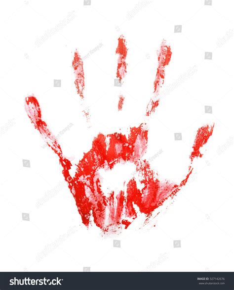 Red Hand Print Isolated On White Stock Illustration 327142676 | Shutterstock