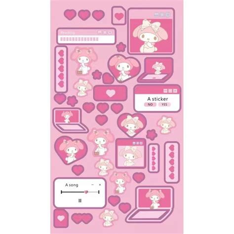 SANHUIWU Handmade Guka Cinnamoroll Stickers Gooka Paper Kawaii Kuromi