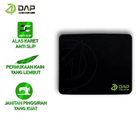 Jual Mousepad Anti Slip Dap Mp Gaming Polos Hitam Murah Rubber